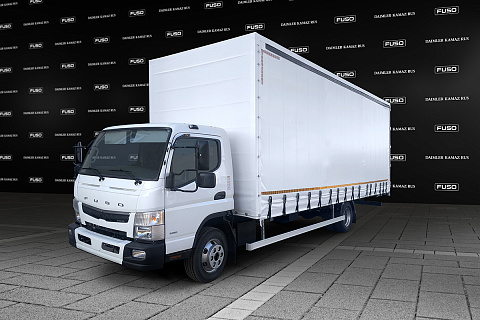 FUSO CANTER TF грузовая бортовая патформа алюминий, тент-штора 3х стор. разгрузка с воротами